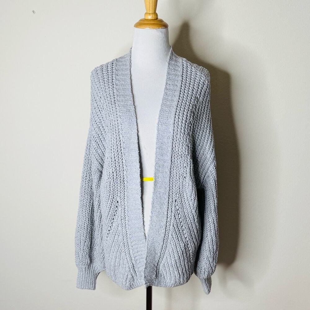 Abercrombie Gray Open Front Knit Cardigan